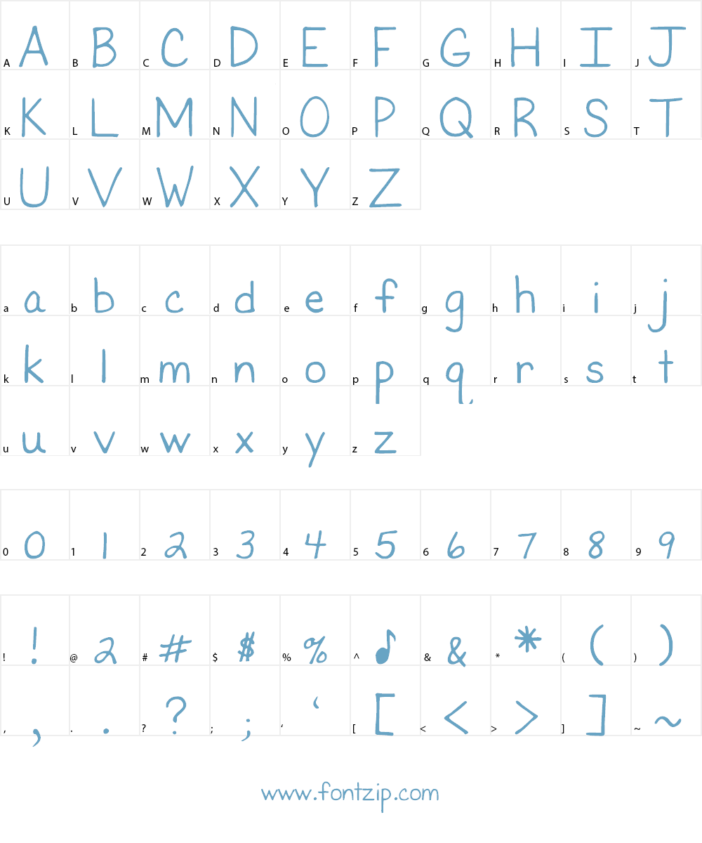 DJB First Grade Teacher Font Character